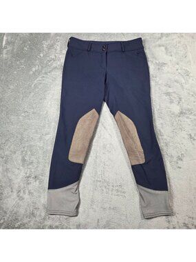 RJ Classics Breeches Womens 28 Navy Blue Mid Rise Anna Stretch Horse Riding